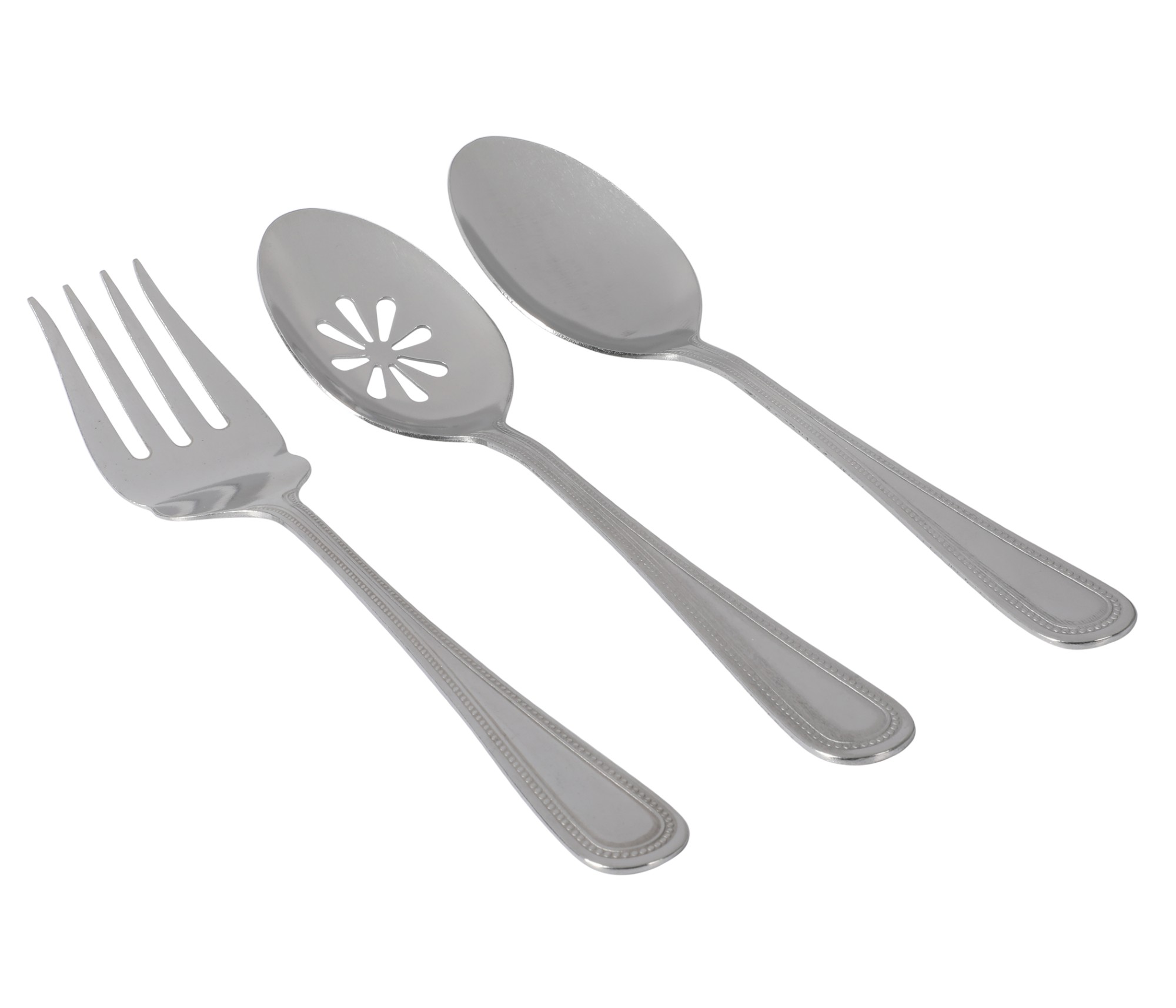 Gibson Home Sinta 87-Piece Stainless Steel Flatware Set with Bead Border Design – Service for 12 Plus Serving Utensils, Polished Silverware, Dishwasher Safe