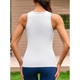 thumbnail image 4 of Charmo Ribbed Seamless Tank Top for Womens High Neck Tops Built in Bra, 4 of 6