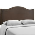 thumbnail image 1 of Tête de Lit Rembourrée Curl Queen Nailhead - Brun Foncé, 1 of 4