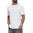 thumbnail image 4 of INSPIRE CHIC Men's Short Sleeve Crew Neck Summer Casual Jacquard Knitted T-Shirt M White, 4 of 5