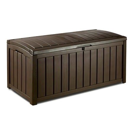 Keter Glenwood Outdoor Plastic Deck Storage Box 101 Gal, (Best Outdoor Storage Box)