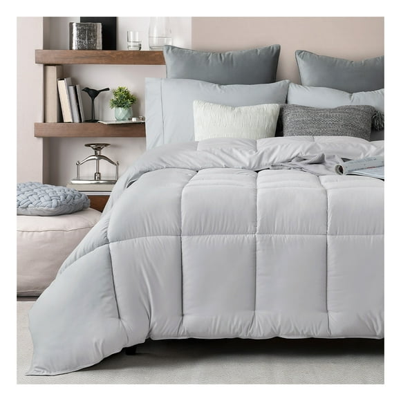 Edredón Matrimonial XL Acolchado Reversible Esquimal Relleno Down, Compatible Con Funda Duvet Gris
