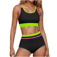 thumbnail image 4 of HAPIMO Womens Bikini Sets Sporty Crop Top with High Waist Bottom Bandeau Two Piece Bathing Suits Fashion Summer Beach Vacation Swim Green XXL, 4 of 9