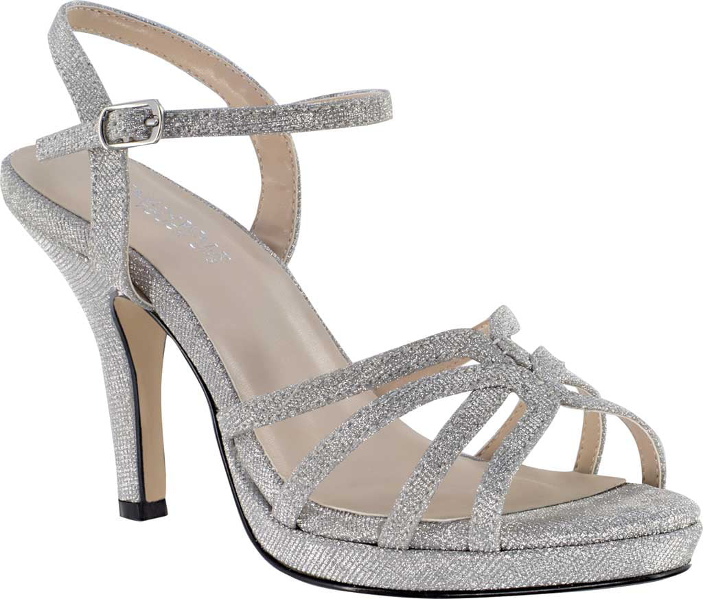 Women's Touch Ups Mae Heeled Strappy Sandal Silver Glitter Synthetic 12 ...