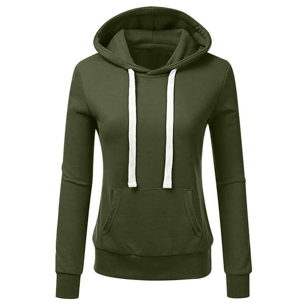 ICHUANYI Clearance Fashion Womens Casual Hoodies Sweatshirt Patchwork Ladies Hooded Blouse Pullove(Army Green, M) ICHUANYI WER2023081205800