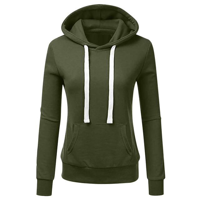 Penkiiy Chandails à Capuche pour Femmes Mode Chandails Décontractés pour Femmes Sweat à Capuche Patchwork Blouse à Capuche pour Dames Pull Vert Armée Vêtements Y2K
