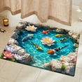 thumbnail image 6 of Carp Lotus Pattern Fun Doormat, 0.39 Inch Thick Polyester Fleece, Non-Slip Washable Floor Mat for Bedroom Kitchen Bathroom Home Spring Decor, 6 of 10