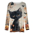 thumbnail image 3 of Hvot&aat Women's Halloween Printed Lightweight Tunics Tops Loose Fit Crewneck Long Sleeve Pullover Wear With Leggings, 3 of 4