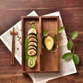 thumbnail image 3 of Bandeja de madera, 33x22x9cm Bandeja rectangular de madera Bandeja de sushi Plato de sushi de madera Rendimiento finamente afinado Jadeshay A, 3 of 8