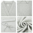 thumbnail image 4 of VULCANODON 100% Cotton Womens Robes, Lightweight Knit Short Bathrobe,(Grey Mel,M), 4 of 5