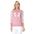 thumbnail image 2 of YEMAK Women's Kitty Cat Face 3/4 Sleeve Crewneck Casual Pullover Sweater MK3375-MAUVE-L, 2 of 10