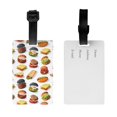 thumbnail image 2 of Luggage Tags for Suitcases, Cute Cheese Hamburger Chicken roll Leather Bag Luggage Tags ID Label Tags Privacy Protection Travel Bag Labels, 2 of 6