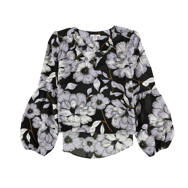 bar III Blusa tejida con mangas tipo blusón para mujer, Púrpura, X-Large