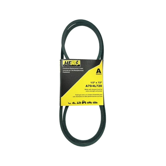 HERO® 1/2 inch x 72 inch Aramid Kevlar Lawn Mower Belt Replacement For Reference A70 4L720