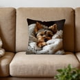 thumbnail image 4 of Dog Pattern Pillow Cover, Decorative Cushion Case, Soft Square Pillowcase with Hidden Zipper, for Sofa Bed Home Decor, 4 of 7