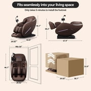 2026 4D Massage Chair,Full Body Zero Gravity with SL Track,Heat, AI Control,12 Auto Programs, Brown