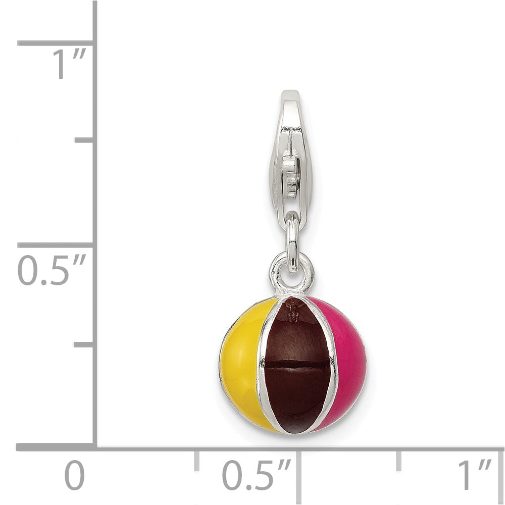 9mm x 10mm Jewel Tie 925 Sterling Silver Soccer Ball Pendant Charm