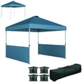 thumbnail image 7 of Patio Gazebos, 10x 10 ft party tent Pop Up Canopy Tent with 2 Half Sidewalls with Wheeled Carry Bag, Blue, Blue Backyard Gazebos,Metal,Oxfabric Large Gazebos, 7 of 7