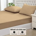 thumbnail image 3 of 700 Thread Count 3 Piece (1- Fitted Sheet + 2- Pillow cover) Quality 15 Inch Deep Pocket 100% Egyptian Cotton Color Taupe Solid Size California King, 3 of 6