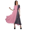 thumbnail image 2 of Moomaya Robe à Manches Courtes Imprimée avec Cordon de Serrage et Encolure Dégagée pour Femmes, 2 of 4