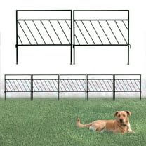 Glamos Wire Flat Top Diagonal Panel Fence, Metal Garden Border Panels, Rust-Resistant Decorative Edging, 6 Pack (6  ft Coverage)