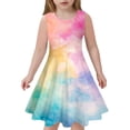 thumbnail image 1 of Robe d'Été pour Fille Robe Ligne A Robe Sans Manches Teinture sur Nœuds pour Filles Robes de Fête pour Filles, 1 of 5