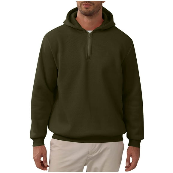 Inleife Hooded Sweatshirts for Men Casual Fashion Solid Zipper Pullover Long Sleeve Hoodies