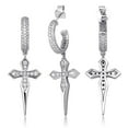 thumbnail image 6 of Leander's Hip Hop Cross Pendant Zircon Earrings are stylish and elegant, perfect for both men and women., 6 of 6