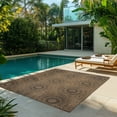thumbnail image 3 of Gertmenian Tropea Tiaret Modern Geometric Chestnut Indoor/Outdoor UV Resistant Flatweave Indoor Outdoor Area Rug, 8x10, 3 of 9