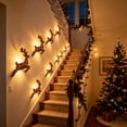 thumbnail image 6 of Deer Glow LED Christmas Reindeer Wall Decorations 3D Wooden Light Up Decor, Indoor Home Display Holiday Accent Hanging Ornament for Fireplace Window Living Room Party Festive Scene (12pcs 12in), 6 of 8