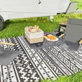 thumbnail image 4 of Outsunny Folding Outdoor Patio Table, Grid Rattan-Like End Table, Grey, 4 of 5