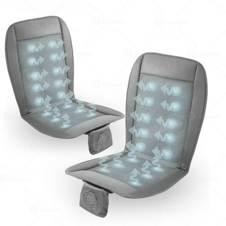 Zone Tech Cooling Car Seat Cushion 2 Pack Gray 12v Automotive