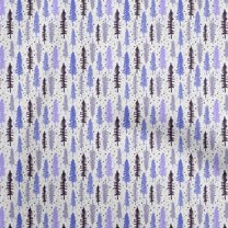 oneOone Viscose Jersey Bluish Violet Fabric Asian Forest Tree Fabric For Sewing Printed Craft Fabric By The Yard 60 Inch Wide