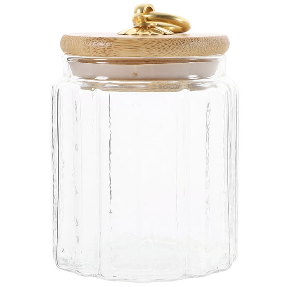 FUEENIRVA Airtight Glass Coffee Canister, Transparent Food Storage Container, 1 Pack for Freshness and Easy Use