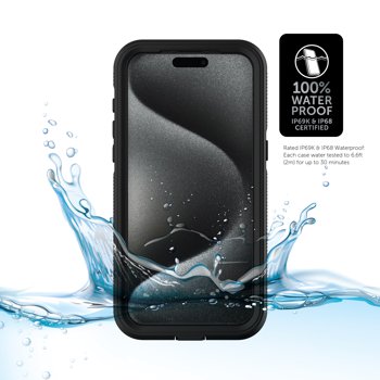 Body Glove Tidal Waterproof Phone Case for iPhone 15 Pro Max - Black/Clear