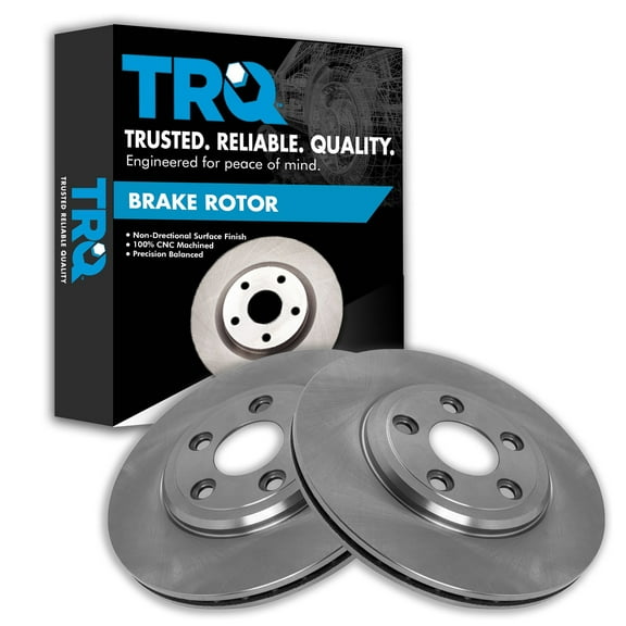 TRQ Rear Brake Rotors Set Vented Fits Select 2002-2005 Ford Thunderbird 2000-2005 Jaguar S-Type 2004-2005 XJ8 2000-2006 Lincoln LS