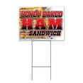 thumbnail image 1 of Honey Baked Ham Sandwich (18" x 24") Yard Sign, Includes Metal Step Stake, 1 of 6