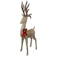 thumbnail image 1 of Northlight 74" LED Lighted Champagne Deer with Red Bow Outdoor Christmas Decoration, 1 of 6