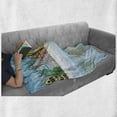 thumbnail image 6 of Winter Soft Flannel Fleece Blanket, Christmas Season Themed Snowy Digital Art Multicolored Houses and Reflection on Sea, Cozy Plush for Indoor and Outdoor Use, 50" x 70", Multicolor, by Ambesonne, 6 of 6