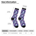thumbnail image 2 of KLL Skull Purple Flower Print Cool Socks Men's Women's Crew Socks Funny Crazy Novelty Stockings, 2 of 6