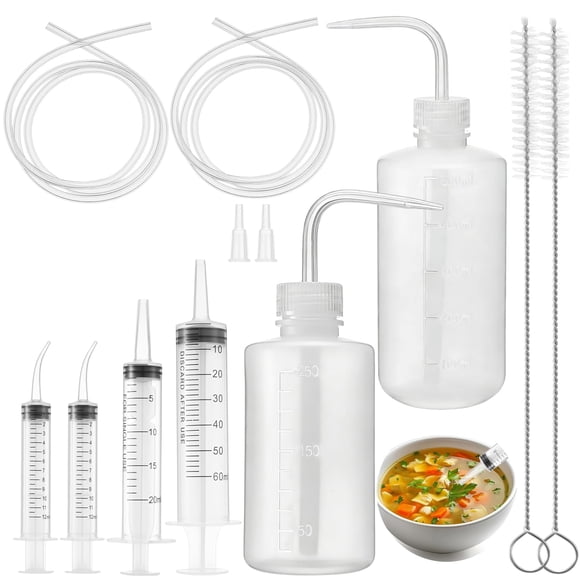 Kit de dieta líquida CebraBounze de 12 piezas: jeringas, botellas y tubos