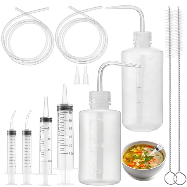Kit de dieta líquida CebraBounze de 12 piezas: jeringas, botellas y tubos