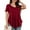 Burgundy, variant on Women Tunic Tops V-Neck Short Sleeve A Line Blouse Summer Shirt M - 3XL