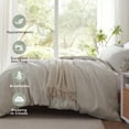 thumbnail image 4 of TOSMO 100% Linen Duvet Cover Set with Button Closure, 3 Pieces (1 Duvet Cover with 2 Pillowcases), Soft Breathable Durable Farmhouse Bedding, 4 of 6