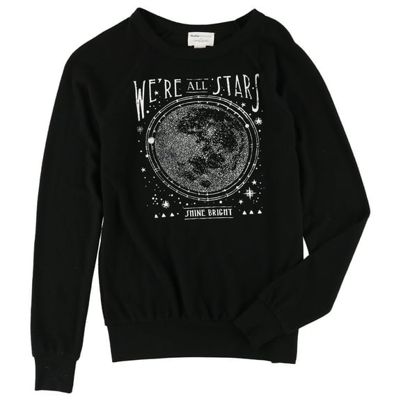 Studio Collection Womens We're All Stars Sweatshirt, Black, Large
