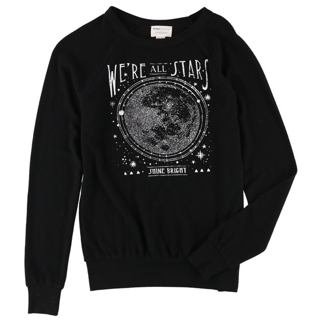 Studio Collection - Sudadera para mujer con diseño de We're All Stars, color negro, pequeña