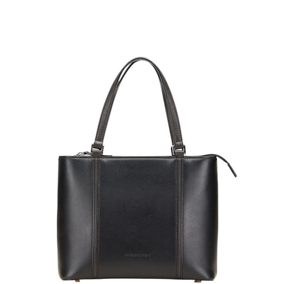 Pre-Owned Burberry Nova Check Lining Handbag in Black Leather for Women (Good)