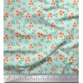 thumbnail image 1 of Soimoi Modal Satin Fabric Leaves & Flower Floral Print Fabric by the Yard 42 Inch Wide, 1 of 3