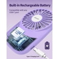 thumbnail image 3 of Ventilador de mano Aluan Mini Portátil USB Recargable Morado, 3 of 7