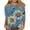 Blue, variant on Fancifize Womens Vintage Bee Graphic Tee Plus Size Crew Neck 3/4 Sleeve Retro Print T-Shirt Loose Fit Jersey Festival Outfit L,Blue